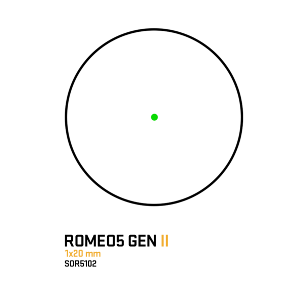 Sig Sauer ROMEO5 Gen II 1x20mm 2 MOA Green Dot Sight Low & 1.41" M1913  I-Beam Mounts