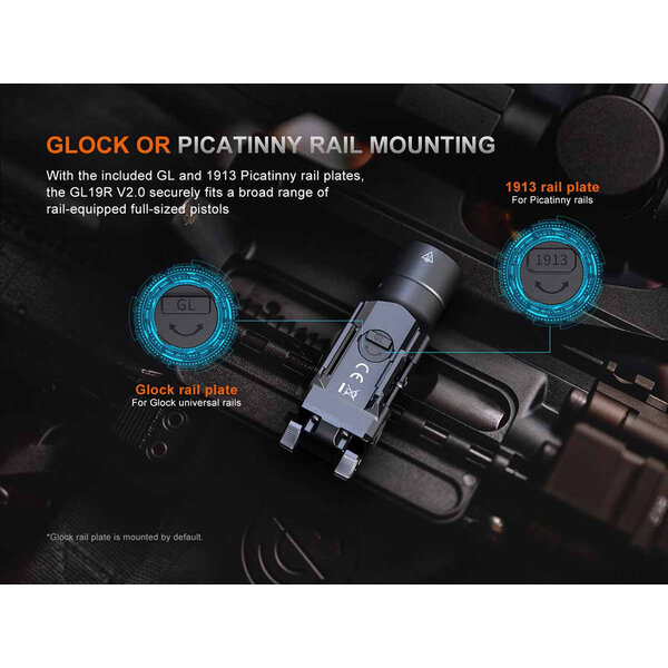 Fenix GL19R V2.0 Tactical Weapon Light 1200 Lumen 420 Meter