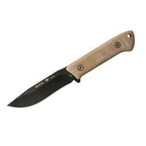 Buck Compadre Camp Knife Brown Handle Cobalt Gray Blade