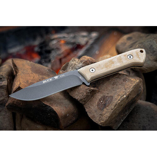 Buck Compadre Camp Knife Brown Handle Cobalt Gray Blade Buck Compadre Camp Knife Brown Handle Cobalt Gray Blade