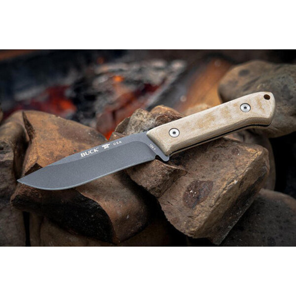 Buck Compadre Camp Knife, Brown Handle, Cobalt Gray Blade