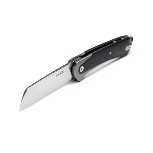Buck Buck HiLine XL Gray / Black Micarta Frame Lock