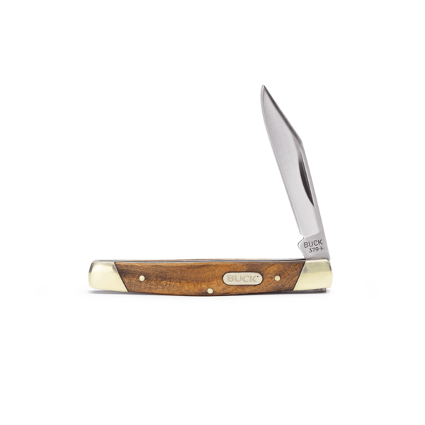 Buck Solo Folding Blade Wood Handle Brass Fittings