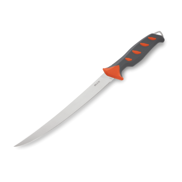 Buck Buck Hookset, 9" Freshwater Fillet , Orange/Gray Hdl, Sheath 13273
