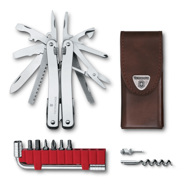 Victorinox Swiss Tool Spirit X Plus with Bit Wrench & Leather Pouch