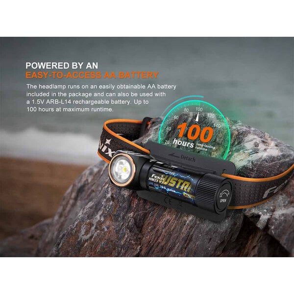 Fenix HM23 V2.0 300 Lumen Headlamp, Single AA Battery