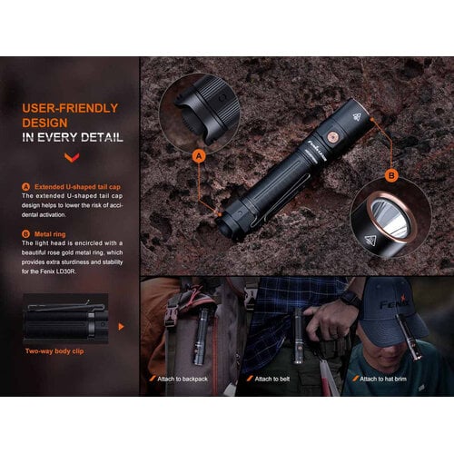 Fenix LD30R 1700 Lumen Flashlight with 3400 Battery