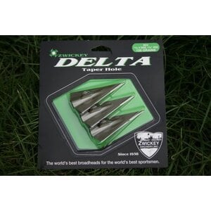 Zwickey Delta Broadhead 2 Blade Taper Hole 5 Degree 11/32 135 gr 1 3/8" Glue On