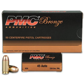PMC Ammunition 45 ACP 230 gr FMJ, Bronze, 50 Rounds