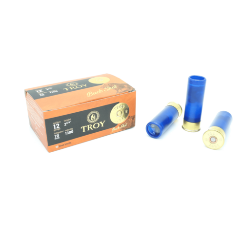 Troy 12ga 2 3/4" 00 Buckshot 9 Pellet 1.2oz 1300 FPS 10 Rounds Troy 12ga 2 3/4" 00 Buckshot 9 Pellet 1.2oz 1300 FPS 10 Rounds