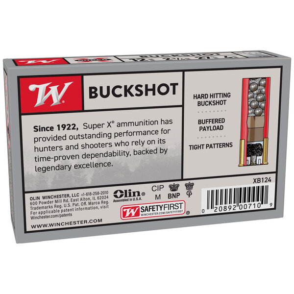 Winchester Super X #4 Buckshot 12 gauge 2 3/4" 1325 FPS 27 Pellets Winchester, 5 Rounds