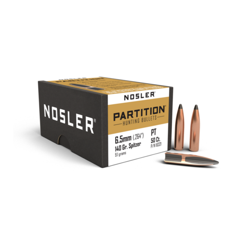 NOSLER Partition Hunting Bullets 6.5mm .264" 140 Grain