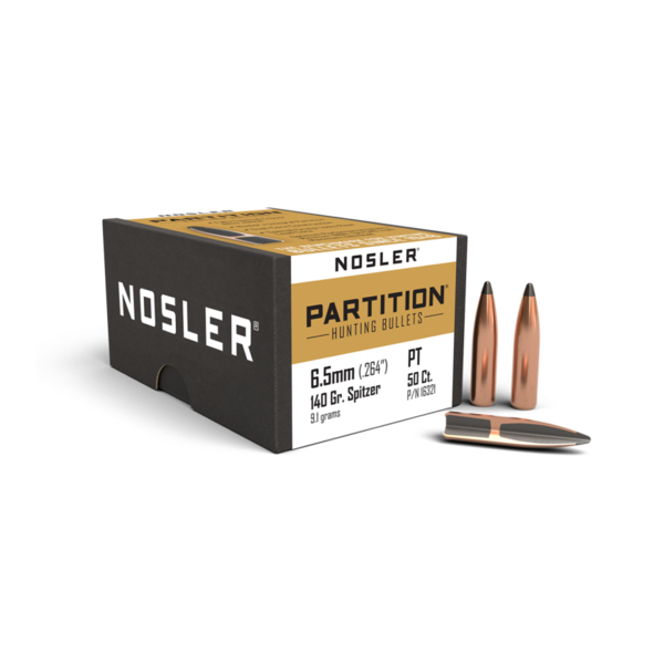 NOSLER Partition Hunting Bullets 6.5mm .264" 140 Grain