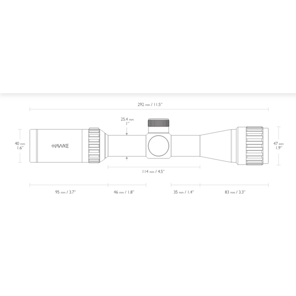 Hawke Vantage 2-7x32 AO Mil Dot Reticle