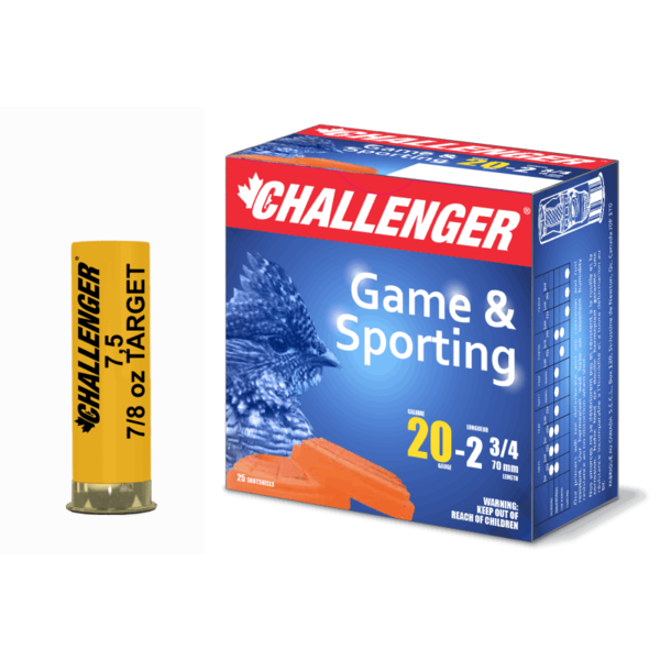 Challenger 20 Gauge 2 3/4" #8 7/8oz 1200fps 25 Rounds