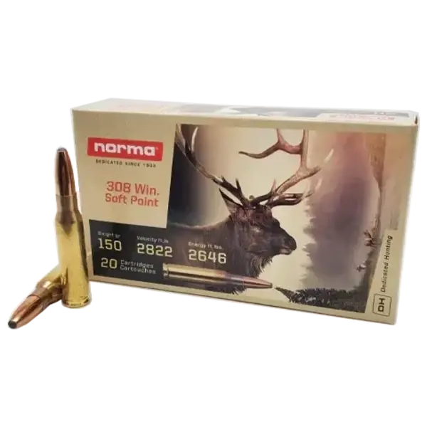 Norma 308 Win 150 gr SP 2822 FPS 20 Rounds