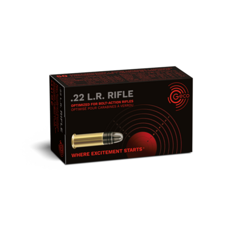 GECO 22 LR Rifle 40 gr LRN 1083 FPS Brick of 500 Rounds (10 boxes of 50 Rounds)