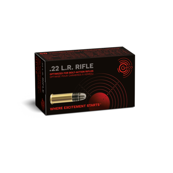 GECO 22 LR Rifle 40 gr LRN 1083 FPS Brick of 500 Rounds (10 boxes of 50 Rounds)