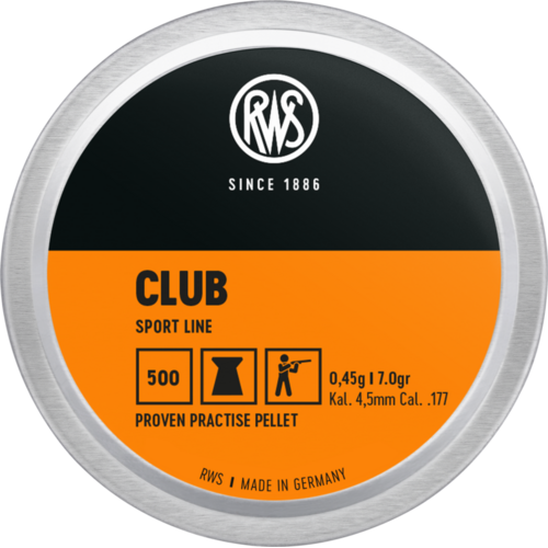 RWS RWS Club .177 Pellets, 7.0gr, 500 count