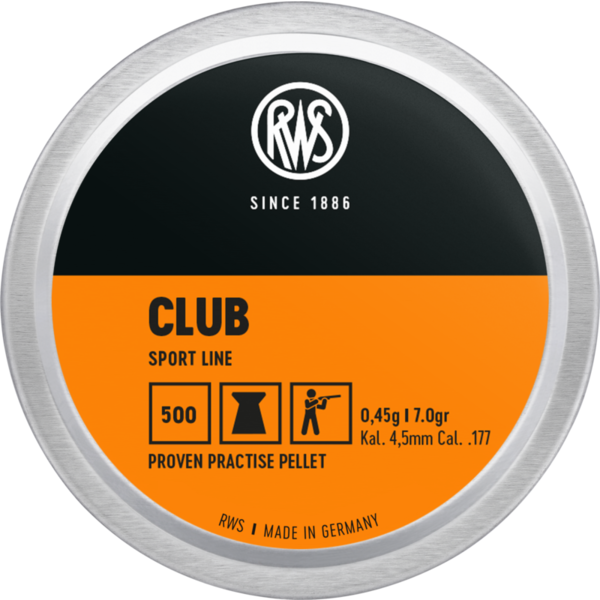 RWS RWS Club .177 Pellets, 7.0gr, 500 count