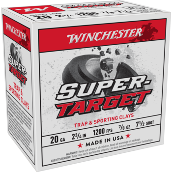 Winchester 20 Gauge Super Target, 2 3/4", 1200fps, 7/8oz, #7.5