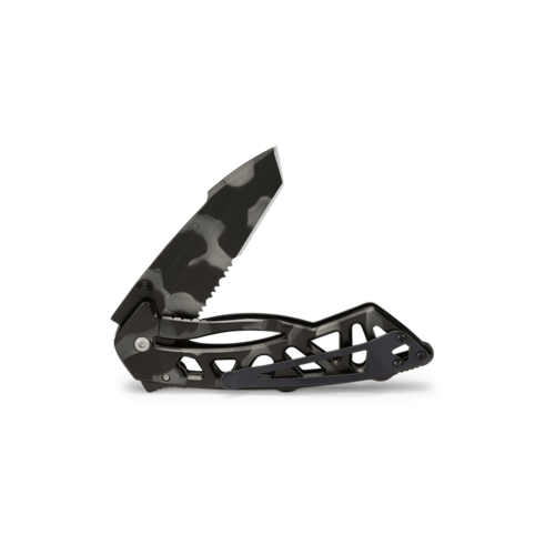 Buck Bones Serrated Skeletonized Tiger Stripe Folding