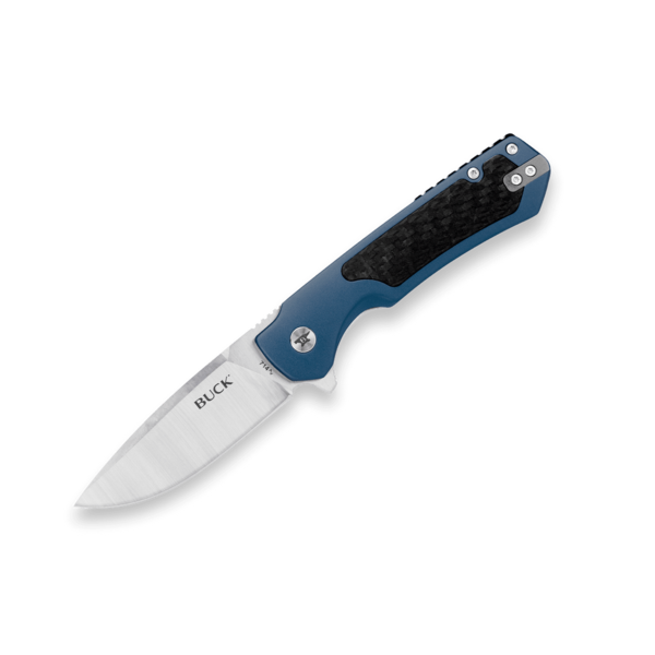 Buck Buck Stinger Folder Blue Anodized Handle Carbon Inlay