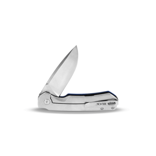 Buck Buck Stinger Folder Blue Anodized Handle Carbon Inlay