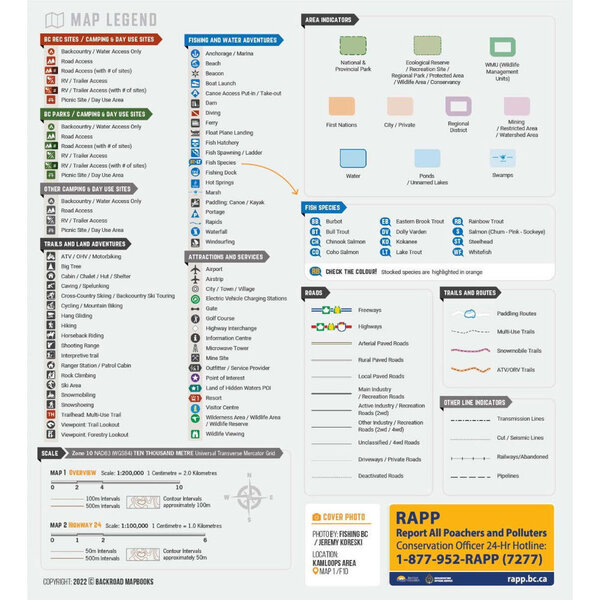 Back Road Map Books Waterproof Map BC Fishing Highway 24