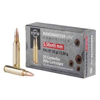 PPU 5.56 x 45 55gr FMJ BT Rangemaster 20 Rounds