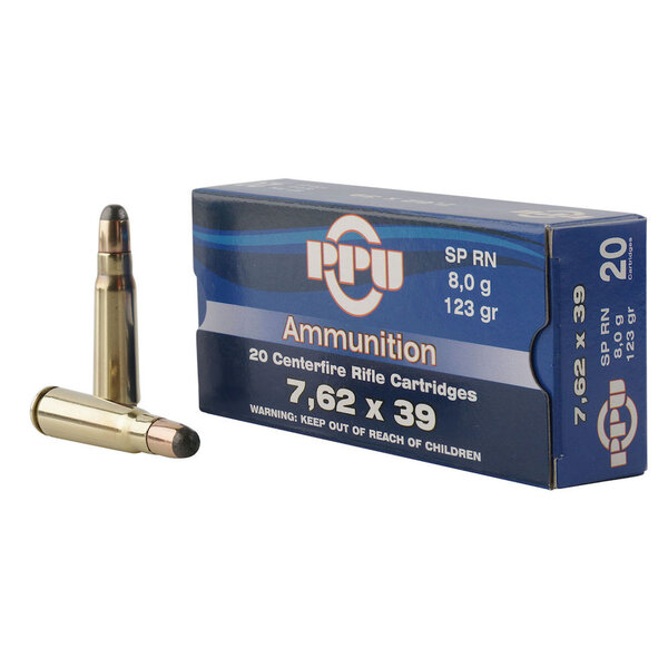 PPU 7.62x39 123gr SP RN 20 Rounds