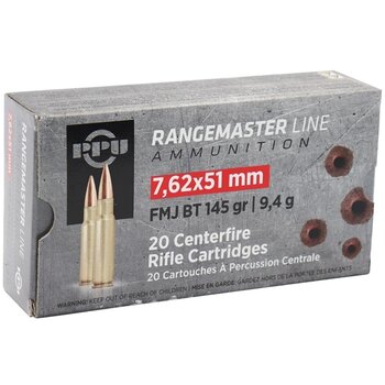 PPU 7.62 x 51 145gr FMJ BT Rangemaster 20 Rounds