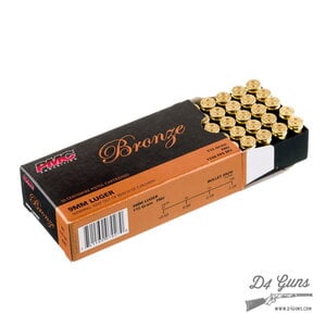 PMC Ammunition 9mm 115gr FMJ, PMC Bronze, 50 Rounds