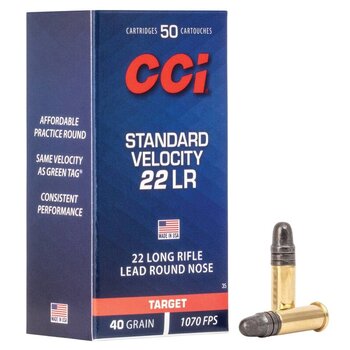 CCI Target  22 LR 40gr 1070 fps Standard Velocity Lead Round Nose 50 Rounds