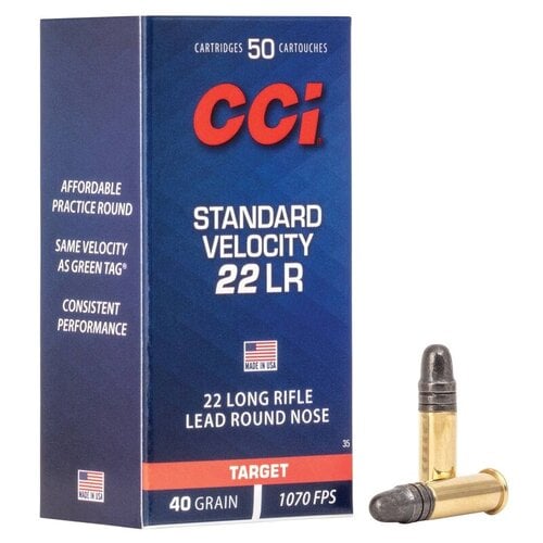 CCI Target  22 LR 40gr 1070 fps Standard Velocity Lead Round Nose 50 Rounds