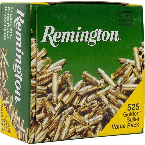 Remington 22LR Golden Bullet 36gr HP Brass Plated 1280 FPS 525 Rounds Value Pack