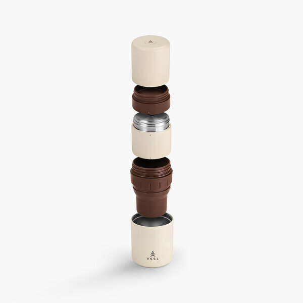 VSSL Nest Pour Over Kit + Java G25 Grinder Gift Set - Cream Coffee