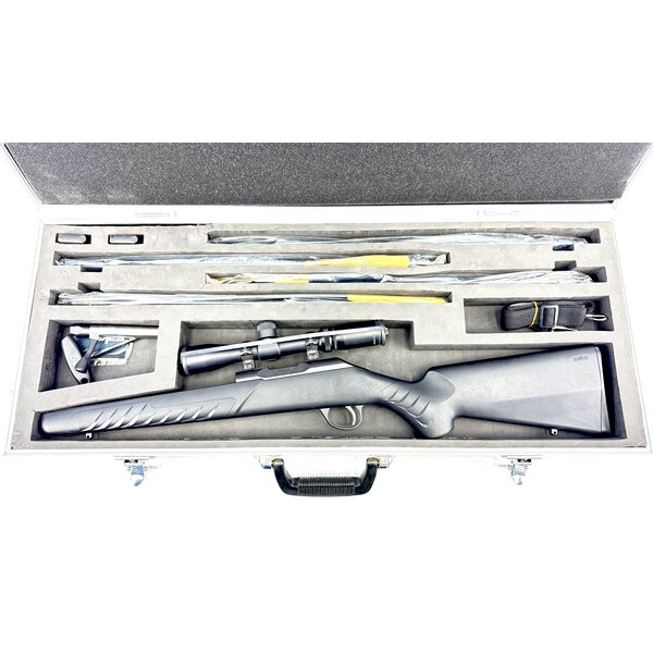 SAKO QUAD 4 Rimfire Barrel & Burris Scope Combo 22LR, 17 Mach2, 17 HMR, 22WMR with Aluminum Case, Excellent Condition