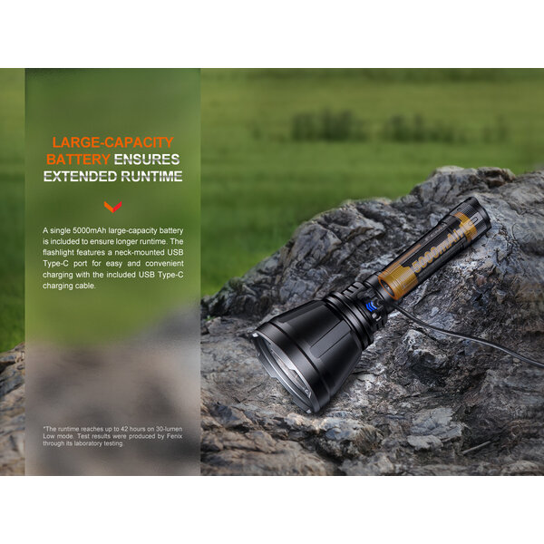 Fenix HT18R Long Range Flashlight 2800 Lumens 1100 Meters Red & Green Filters