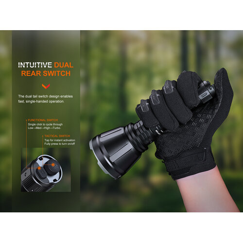 Fenix HT18R Long Range Flashlight 2800 Lumens 1100 Meters Red & Green Filters Fenix HT18R Long Range Flashlight 2800 Lumens 1100 Meters Red & Green Filters