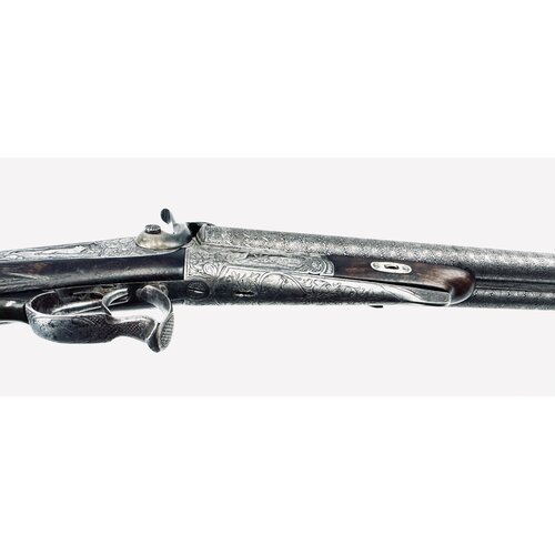 PINFIRE 12g SxS Damascus Elaborate Engraving 28" 90%+ Condition