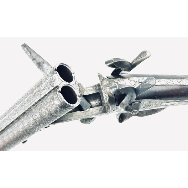 PINFIRE 12g SxS Damascus Elaborate Engraving 28" 90%+ Condition