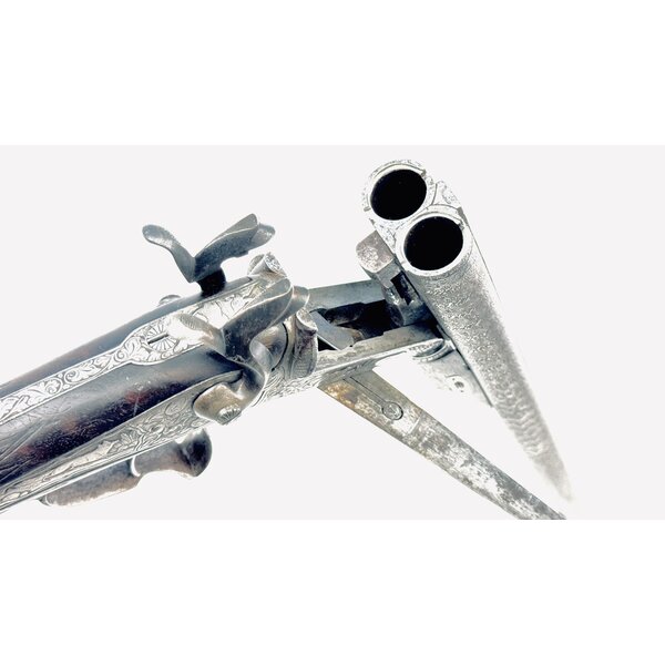 PINFIRE 12g SxS Damascus Elaborate Engraving 28" 90%+ Condition