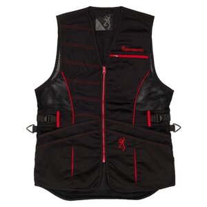 Browning ACE Women's Right Hand Shooting Vest w/ Reactar G3 Pad Pocket Black / Red