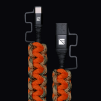 Lightning to C Paracord Cable - Orange