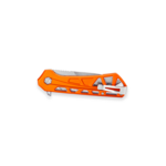 Buck Trace Folder Orange Large Serrated Drop Point