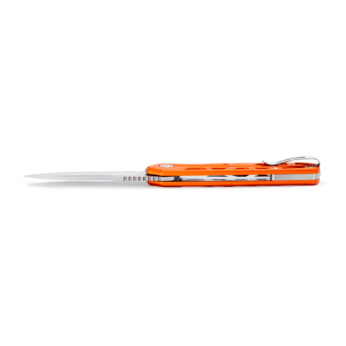 Buck Trace Folder Orange Large Serrated Drop Point