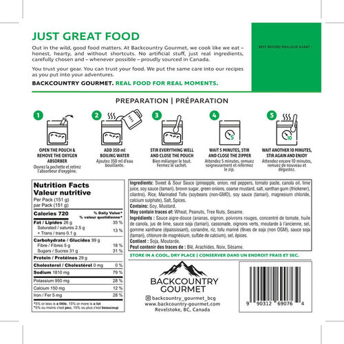 Backcountry Gourmet Vegan Meals