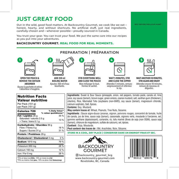 Backcountry Gourmet Vegan Meals