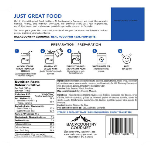 Backcountry Gourmet Vegan Meals